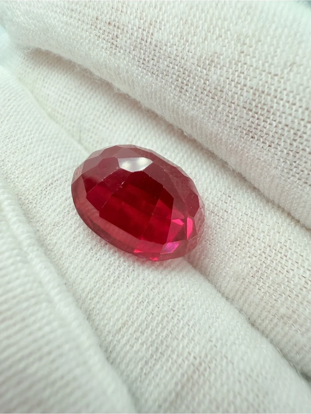 Vivid Red Oval Faceted Gemstone for Women’s Ring or Collection